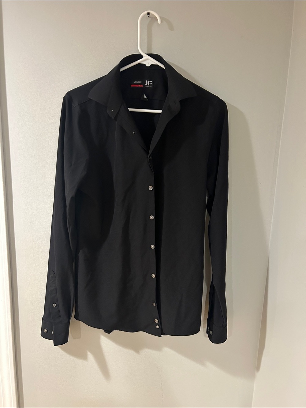 jf j.ferrar Black Long-Sleeve Dress Shirt